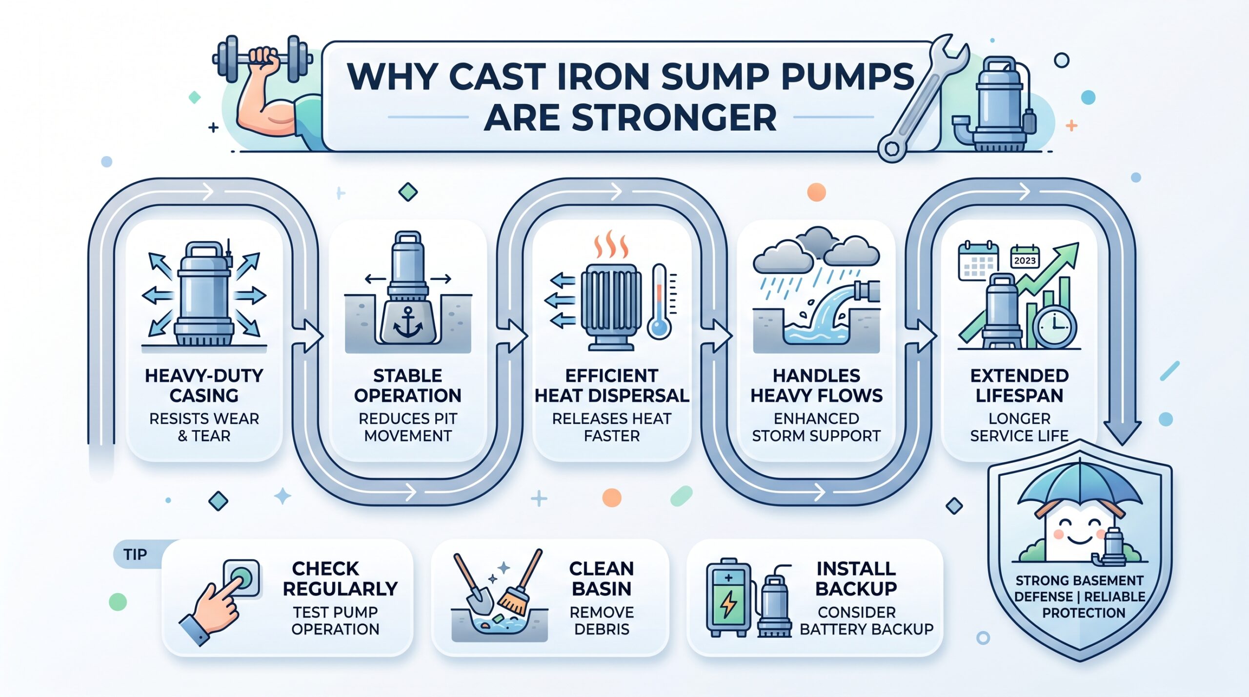 cast iron sump pump